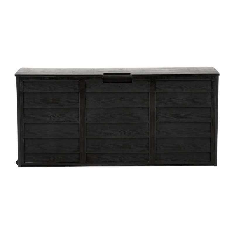 Dakota Fields Charrissa 112cm W 290L Water Resistant Plastic Lockable Deck Box with Wheels, Black