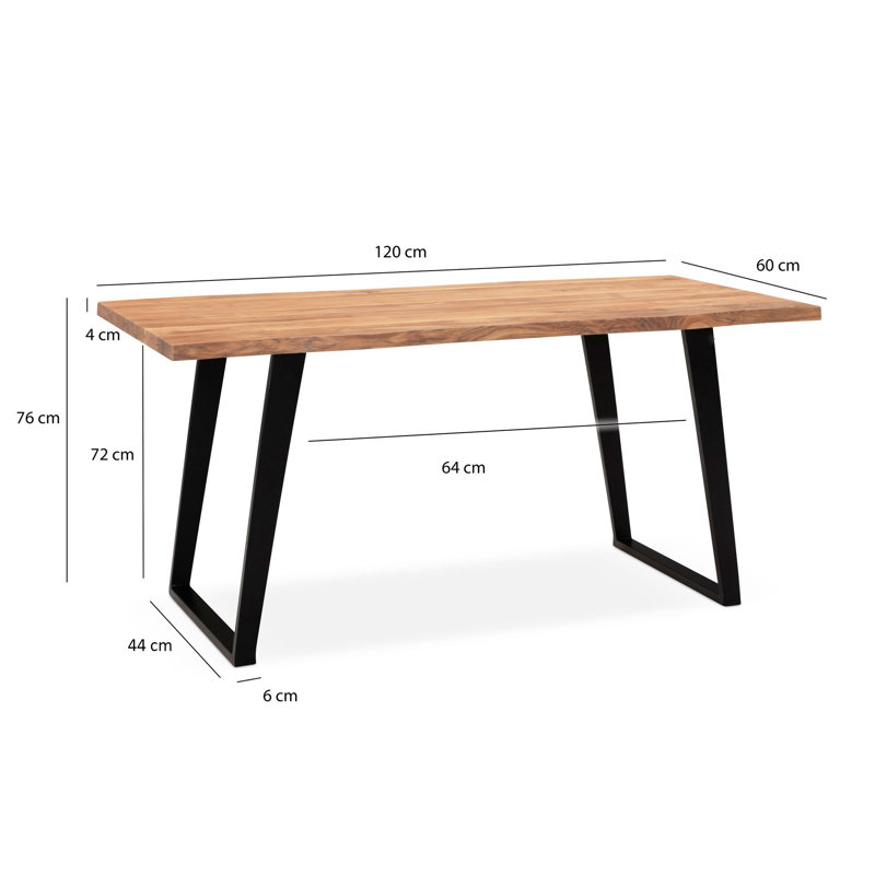 Versa Metal Base Writing Desk, 76 cm H x 120 cm W x 60 cm D