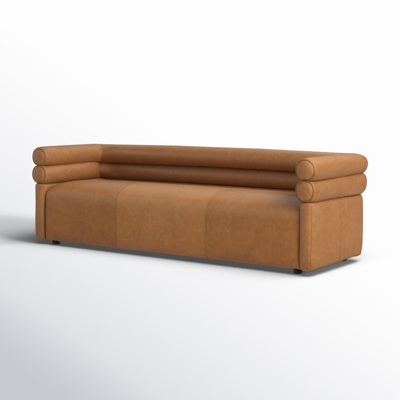 Evie Sofa, Palermo Cognac Genuine Leather
