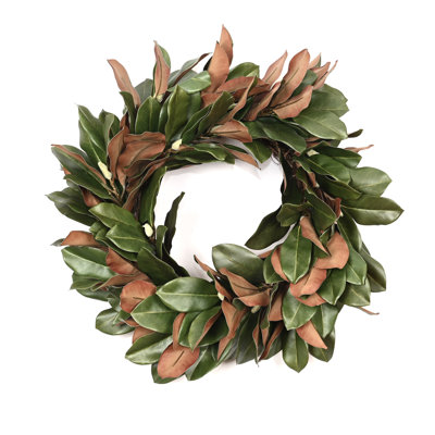 Couronne de porte de 26 po à motif de fleurs de magnolia