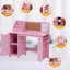 Kids Study Desk and Chair Set with Storage, Bookshelf & Bulletin Board-755654516