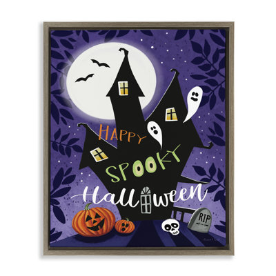 «Spooky Halloween House», art mural encadré par Elizabeth Tyndall