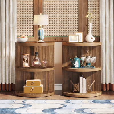 Halethorpe Floor Shelf End Table with Storage