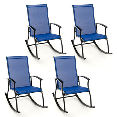 Chaise berçante en tissu et métal Stoltzfus