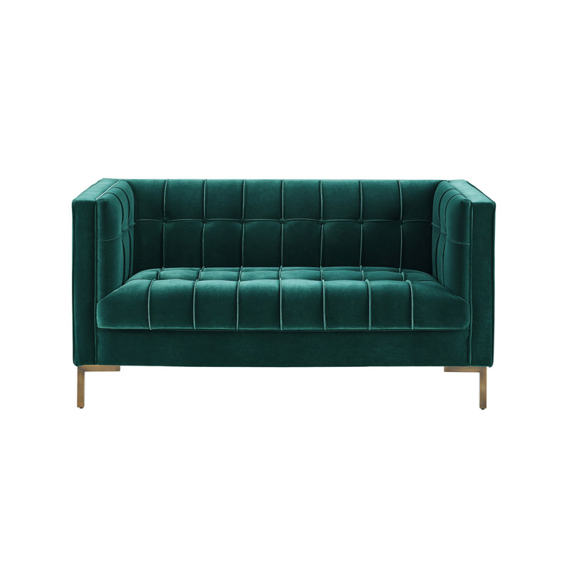 Causeuse en velours Isaac - Vert, Vert