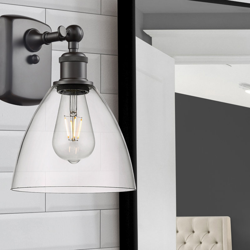 Shauna Armed Sconce, LED, Clear, Oil Rubbed Bronze