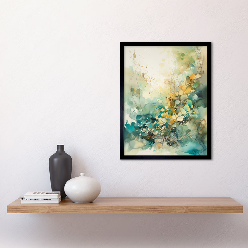 Anttwan Wild Plant Flora In Teal Blue And Orange - Single Picture Frame Print