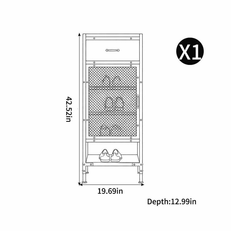 Rayborn, 42.52" H x 19.69" W x 12.99" D, Black