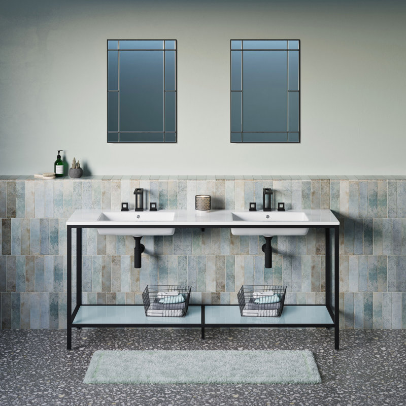 Ensemble de meuble-lavabo double 70,87 po Pierre