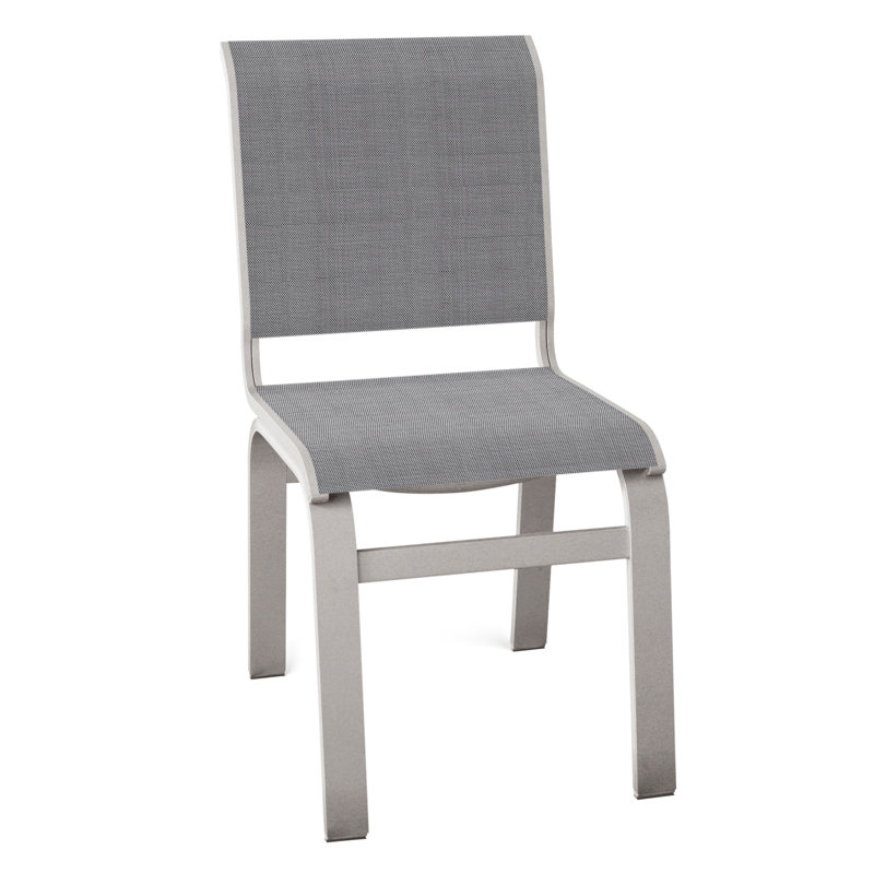 Chaise d'appoint de salle à manger Hiraku, Titane Sunbrella®, Gris chaleureux texturé