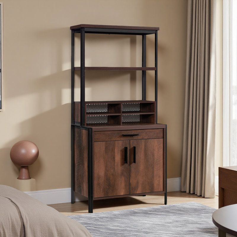 Library Base Cabinet With Hutch Bundled Set