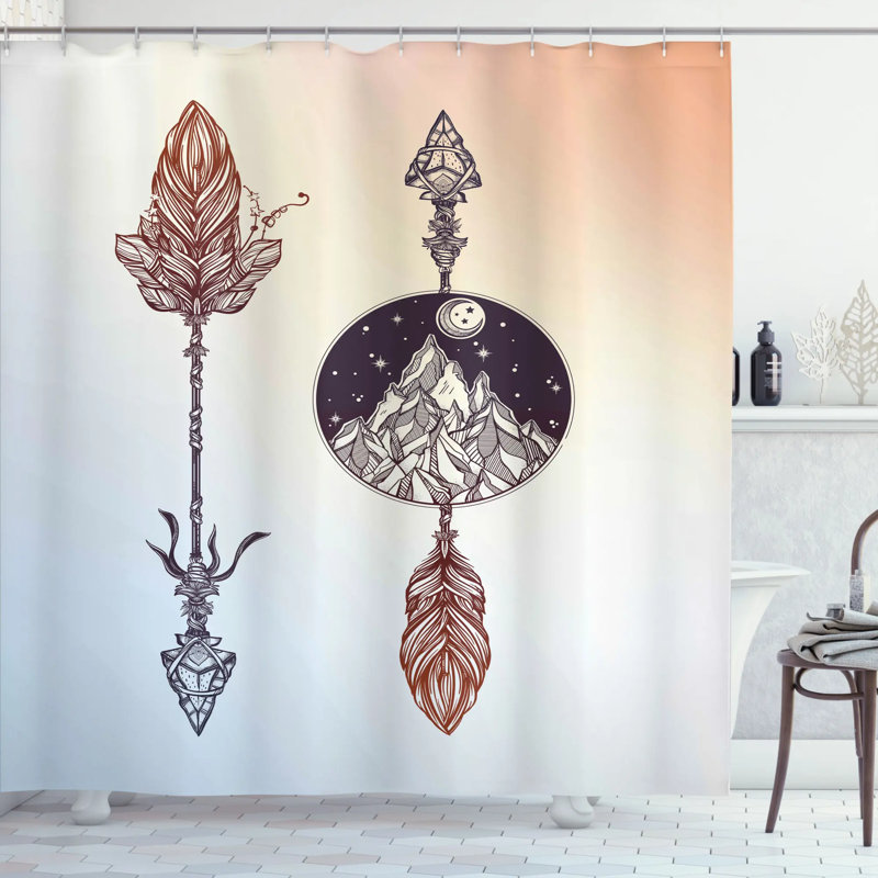 Shower Curtain with Hooks Included, 69" W x 75" L