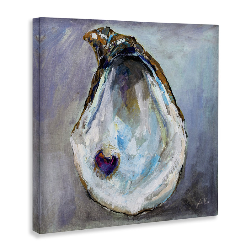 Art mural coquille d'huître avec toile perle Stupell Industries par Jeanette Vertentes, H 36 po x l 36 po x P 1,5 po