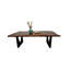 Southern Lodge Rectangular Raw Mesquite with Turquoise Inlay and Hand-Forged Wrought Iron
