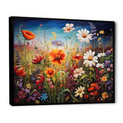 Fleurs colorées, symphonie III, art mural fleurs sauvages