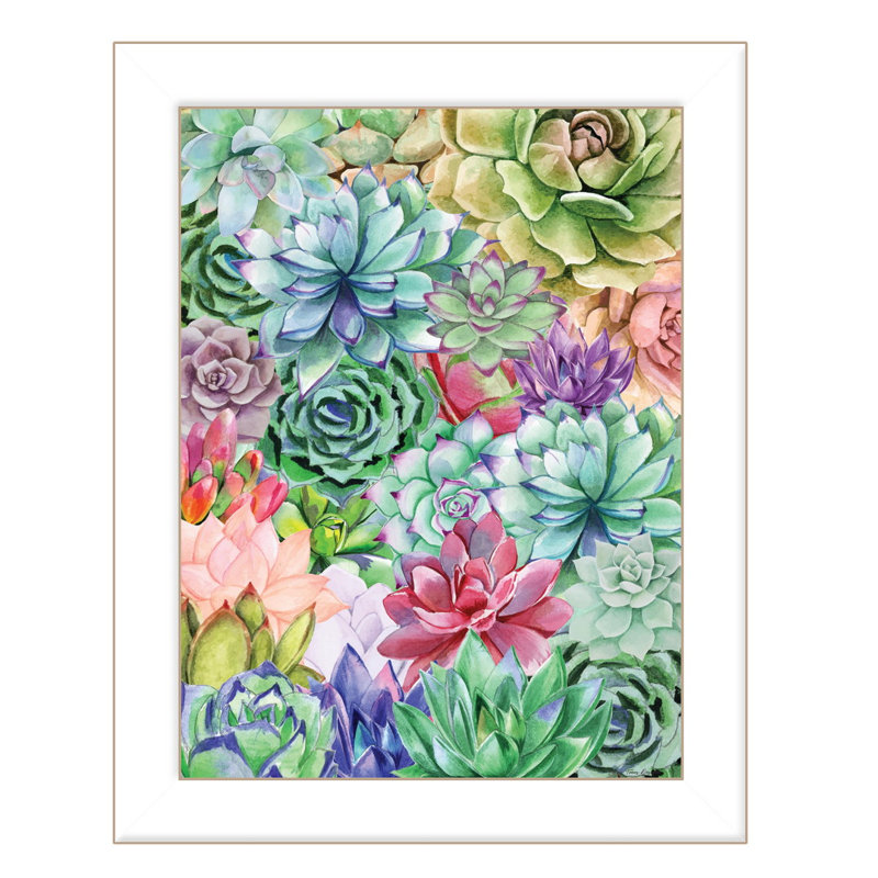 «Succulents Paradise», art mural encadré pour le salon, décoration murale par Seven Trees Design
