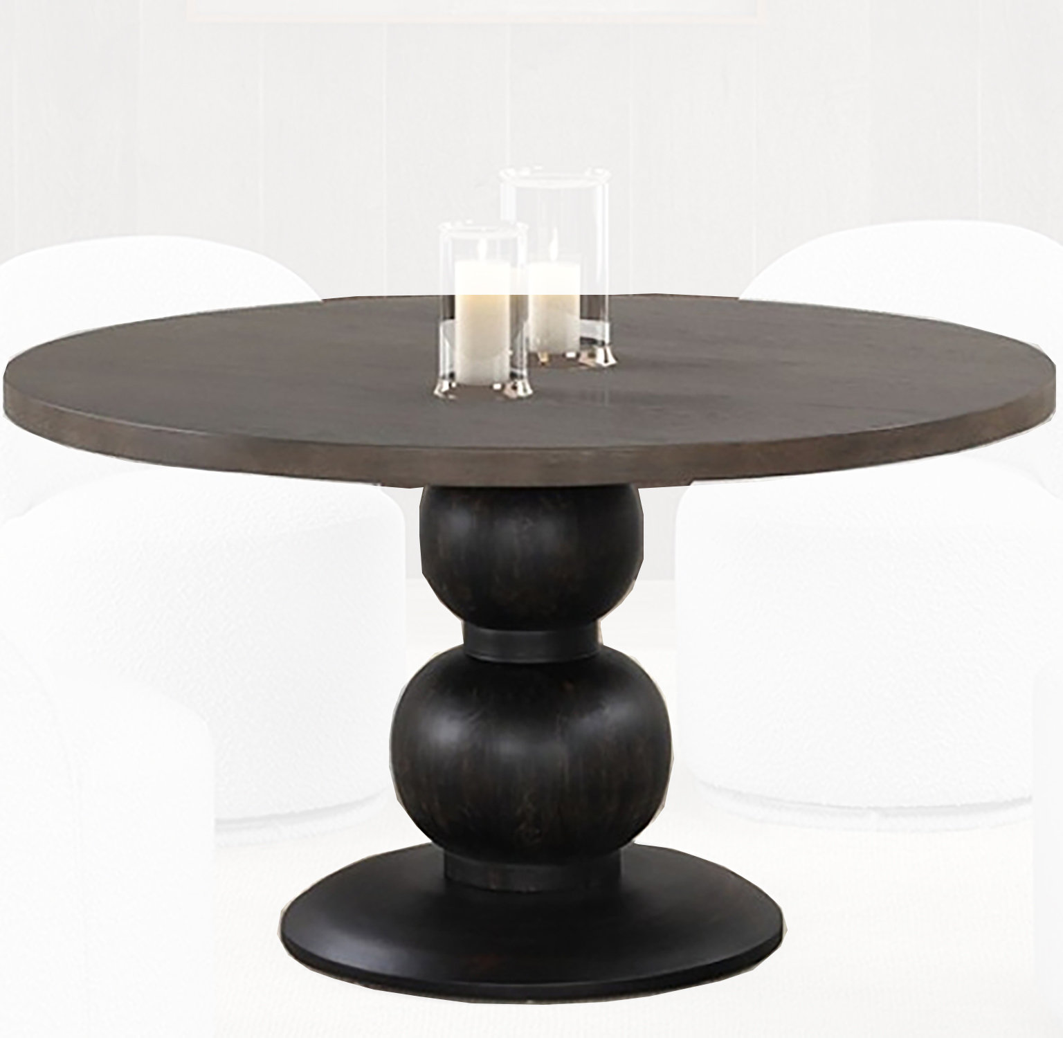 Ebern Designs Wessel Turned Pedestal Base Round Dining Table - Wayfair ...
