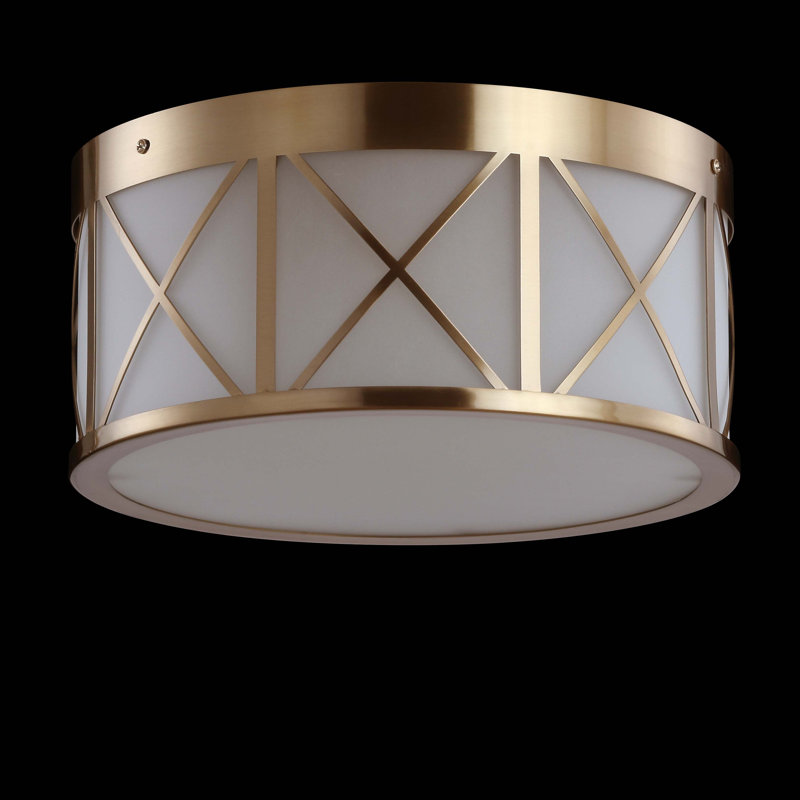 Plafonnier encastré tambour 2 lumières Baity, H 6,5 po x l 13 po x P 13 po