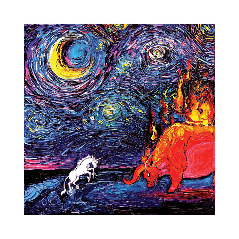 Van Gogh Never Faced The Red Bull by Aja Trier - Wrapped Canvas Print, 30.48 cm H x 30.48 cm W