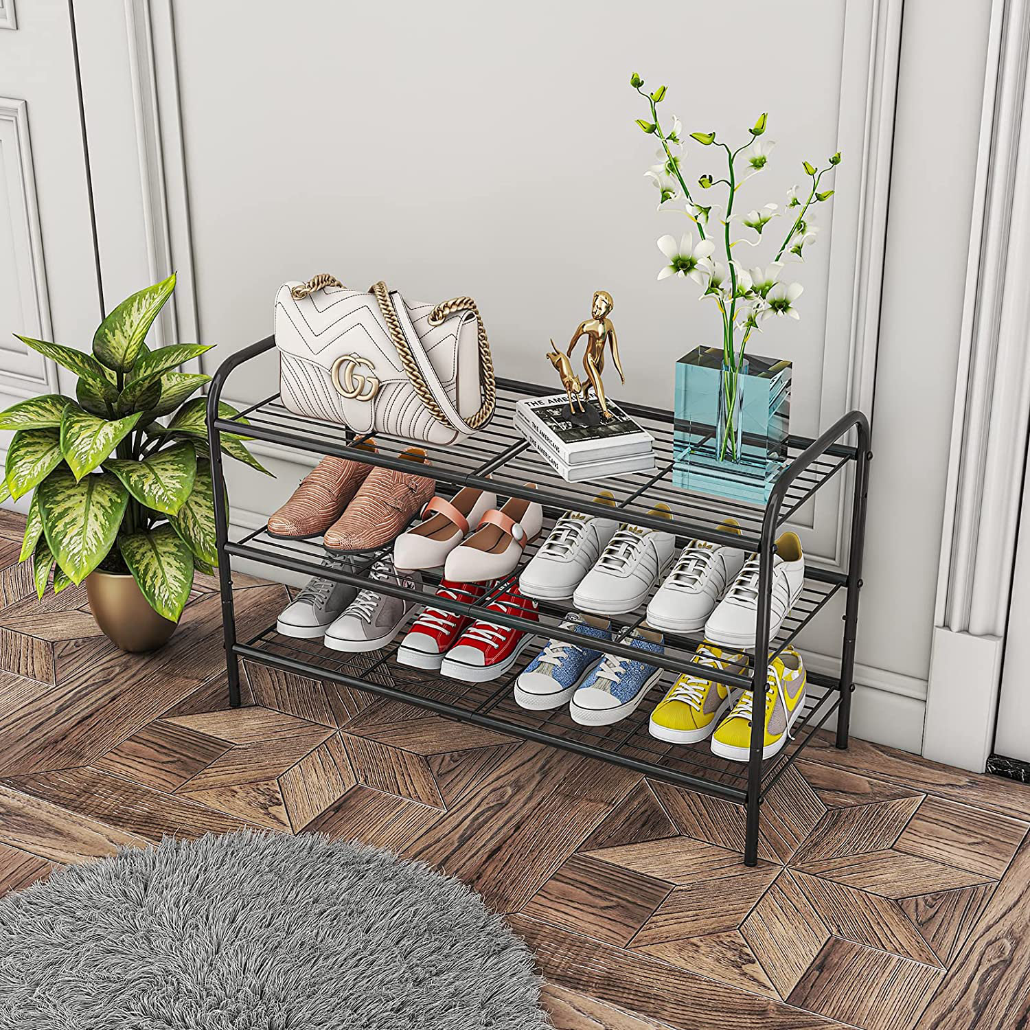 Rebrilliant 12 Pair Stackable Shoe Rack