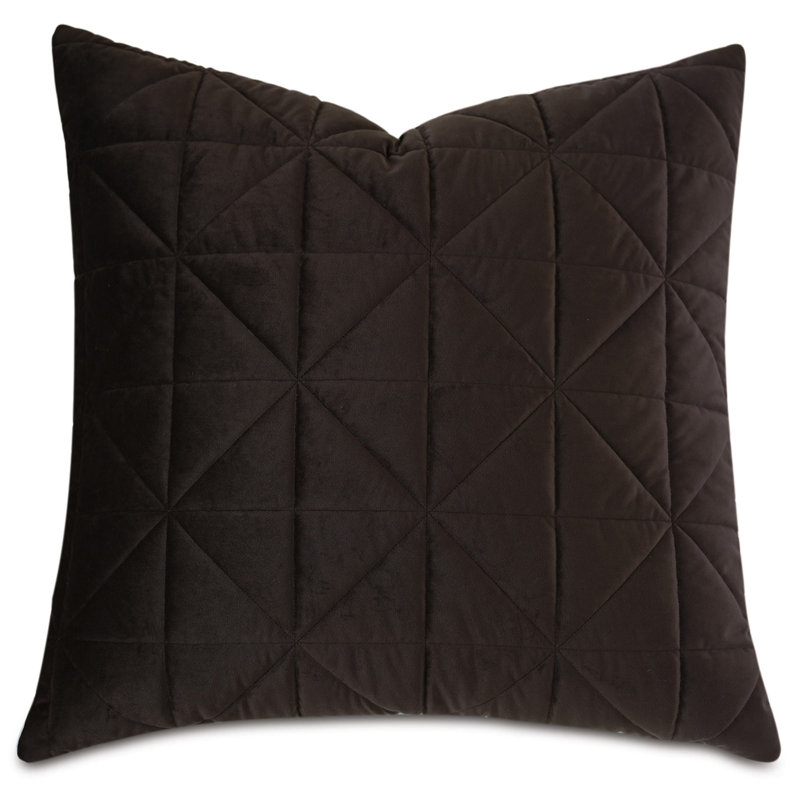 Taie décorative en velours matelassé Nova, Euro, Cacao