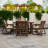 7-Piece Outdoor Dining Set with Round Hollow-Design Table, Cushioned Chairs and Umbrella Hole-1431284228