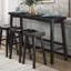 Ensemble de 2 tabourets de bar de style transitionnel en bois d'hévéa massif avec finition à deux tons pour une assise durable-1042131735