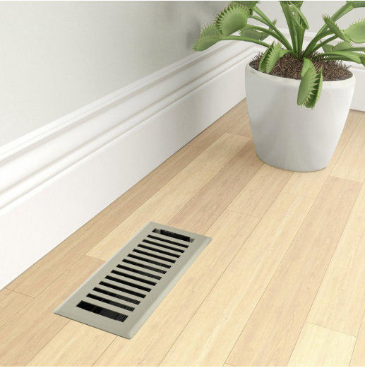 Registre de plancher Imperial Montezuma, Nickel satiné, L 4 po x L 12 po