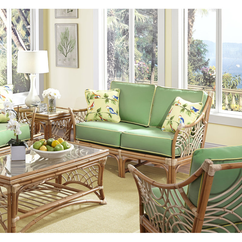 Fairwind Upholstered 90'' Sofa, Light Blue Performance Fabric; 0851-55