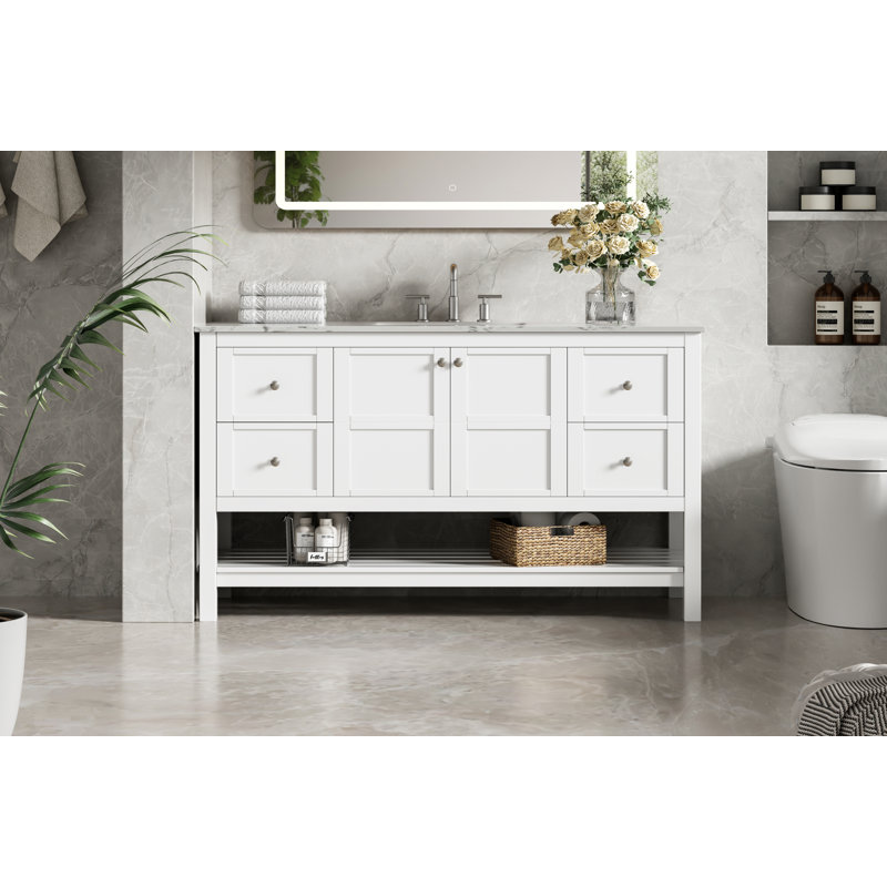 Meuble-lavabo simple 54 po, Blanc