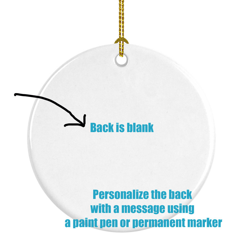 Shih-Tzu Gold Christmas Porcelain Ornament with Customizable Back
