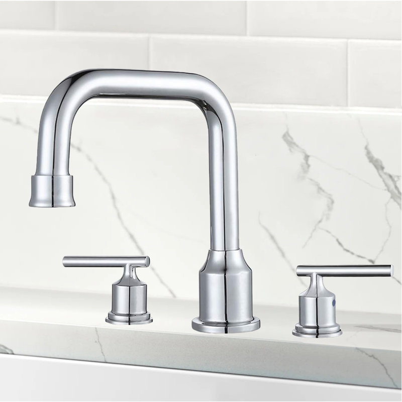 8-Inch Widespread Bathroom Faucet With Dual Handles & Pop-Up Drain, Brushed Nickel
