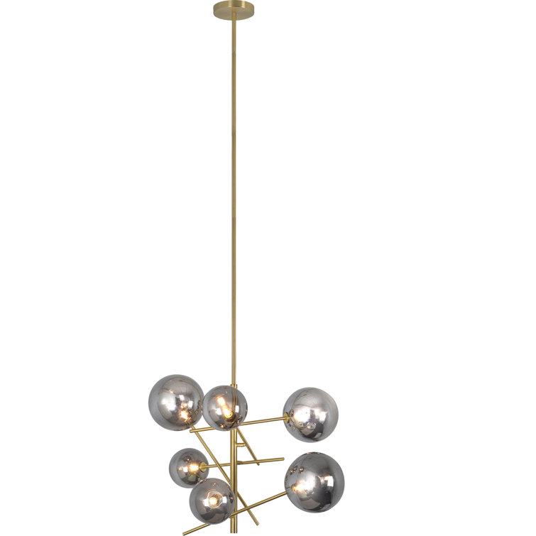 6 - Light Dimmable Sputnik Modern Linear Chandelier