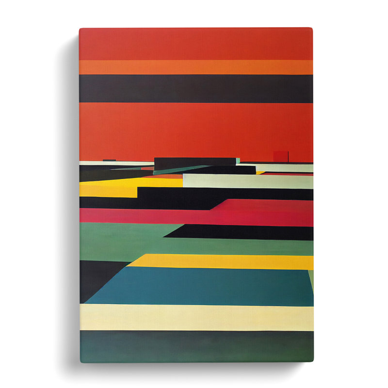 XV1022-3765X Retro Abstract Art No.1 - Print, Wrapped Canvas, 50cm H x 35cm W, No Matte