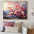 Toile avec cadre flottant or