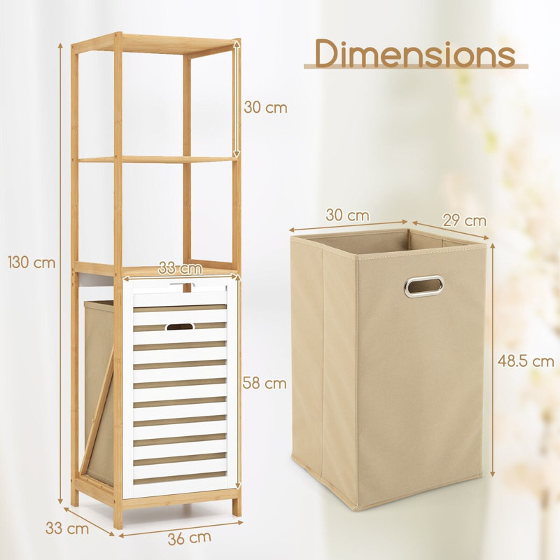 Bamboo Cabinet Laundry Hamper