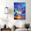 «Coastal Modern Tropical Sunset Sunset», impression sur toile texturée - Urban Studio-1907081677