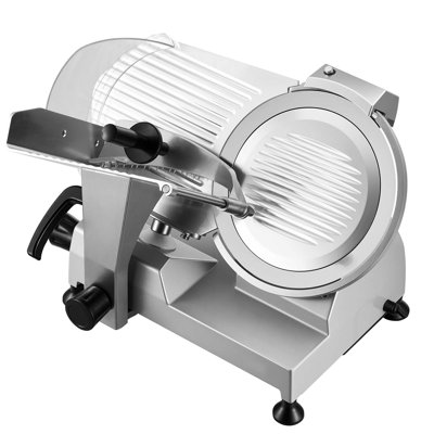 Commercial Meat Slicer, 400W Electric Cutter, Removable 12" Carbon Steel Blade and Food Tray, 0-0.59" Adjustable Thickness Food Slicer Machine, Ham, Baguett, Steak, ETL Approved
