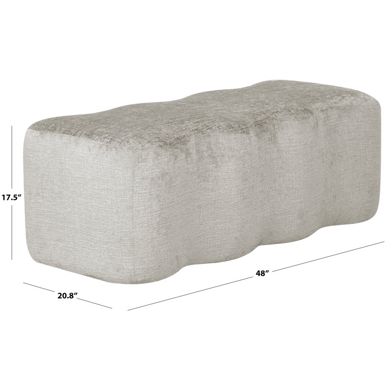 Jacqualessa Chenille Bench, Light Brown Chenille