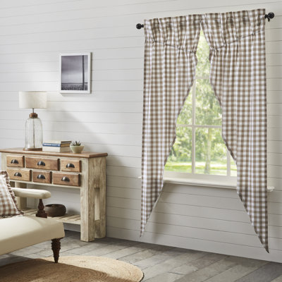  Annie Buffalo Check 100% Cotton Gingham Room Darkening Rod Pocket Curtain Panels