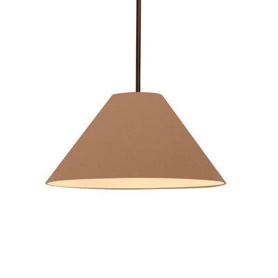 Radiance - luminaire suspendu 1 lumière Avola - jaune pâle - noir mat - l 15 po x H 7,25 po - ampoule remplaçable - tige rigide