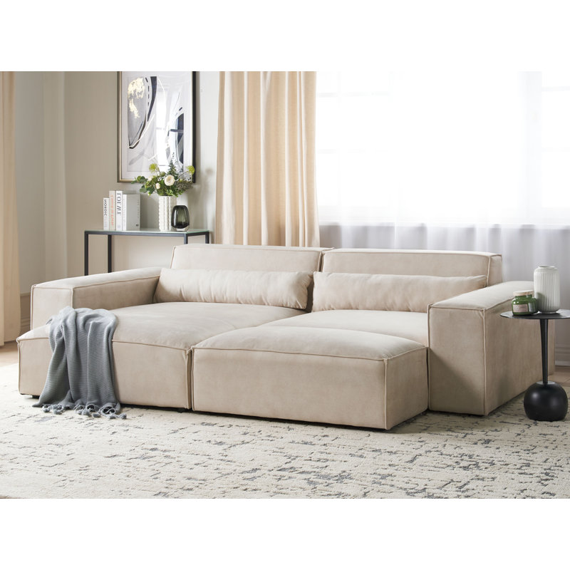 Boleslovas 2 Seater Sofa & Chaise, Beige, Right Hand Facing