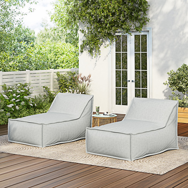 Fauteuil à billes d'extérieur, ensemble de 2, Gris clair