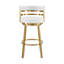 Chaise de bar pivotante 30 po en similicuir blanc et doré et acier inoxydable