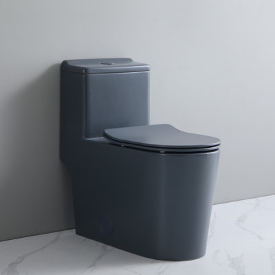 KDK HOME Gray Toilet One Piece Tornado Flush Toilet Siphon Jet Dual Flush Toilet with Comfort Height