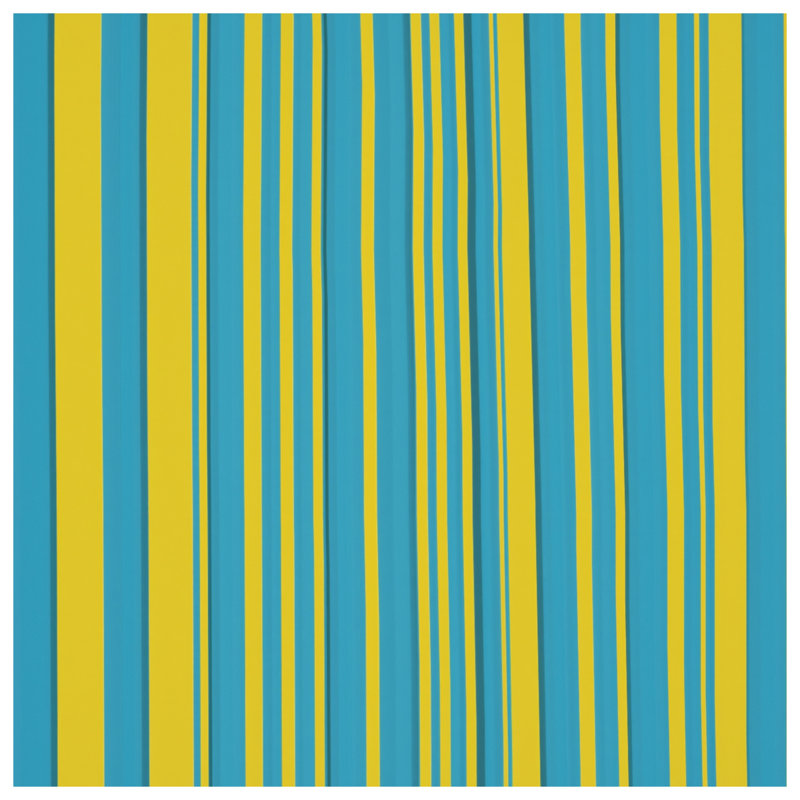 Coussins décoratifs à rayures bleues et jaunes, 16 po x 16 po