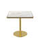 Table carrée bistro moderne tulipe 31,5 pouces avec plateau en faux marbre, facile à assembler, structure en métal robuste-1590138636
