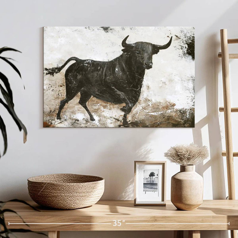Brampt Black Bull, 16" H x 24" W