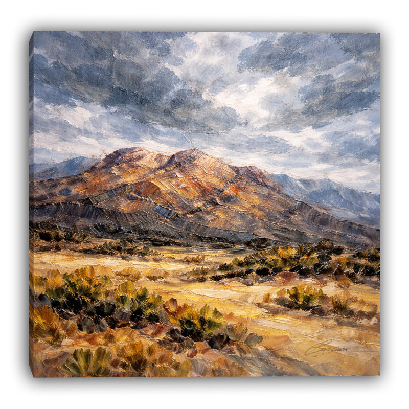 «Desert Range», art mural sur toile tendue, L 40 po x H 40 po x P 1,5 po