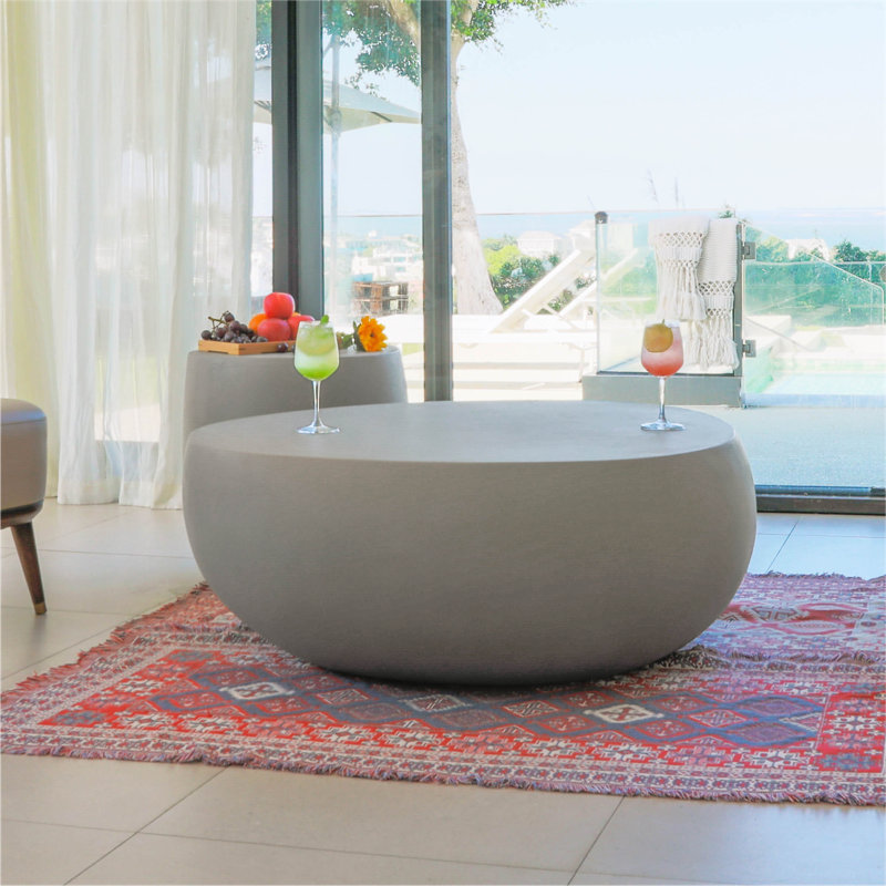 IKARIA Concrete Coffee Table 107.5 x 100.5 x 41 cm, Space Grey